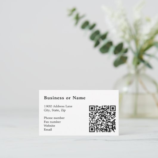 QR-code minimalistisch professioneel bedrijf Visitekaartje (Staand voorkant)