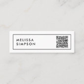QR-code minimalistisch professioneel Mini Visitekaartje (Voorkant)