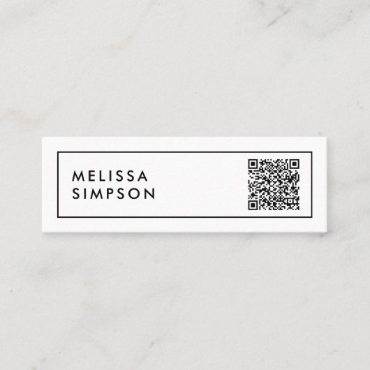 QR-code minimalistisch professioneel Mini Visitekaartje (Voorkant)