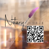 QR-code Minimalistisch Roze & Wit Notaris Raamsticker (Vel 2)