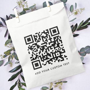 QR Code Minimalistisch Schoon Eenvoudig Wit Aangep Bedankzakje