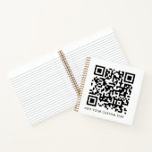 QR Code Minimalistisch Schoon Eenvoudig Wit Aangep Notitieboek (Binnen)