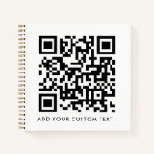 QR Code Minimalistisch Schoon Eenvoudig Wit Aangep Notitieboek (Voorkant)
