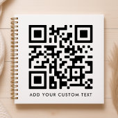 QR Code Minimalistisch Schoon Eenvoudig Wit Aangep Notitieboek