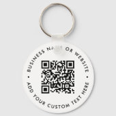 QR Code Minimalistisch Schoon Eenvoudig Wit Budget Sleutelhanger (Voorkant)