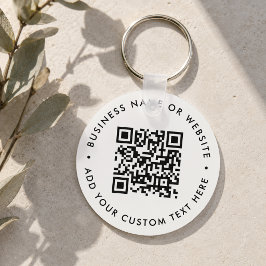 QR Code Minimalistisch Schoon Eenvoudig Wit Budget Sleutelhanger