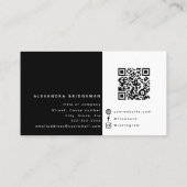 QR-code | Minimalistisch, social media Visitekaart Visitekaartje (Achterkant)
