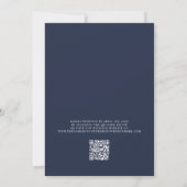 QR-code Minimalistisch Typografie Navy Blue Weddin Kaart (Achterkant)