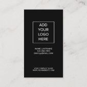 QR Code Minimalistisch Zwart Aangepast Logo Netwer Visitekaartje (Achterkant)
