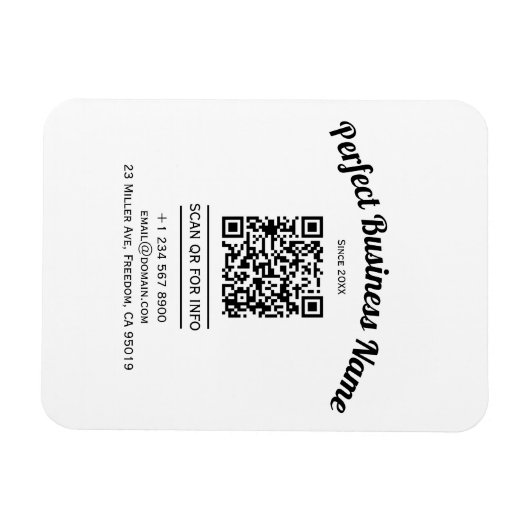 QR-code minimalistisch zwart en wit eenvoudig held Magneet (Horizontaal)