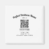 QR-code minimalistisch zwart en wit eenvoudig held Magneet (Voorkant)