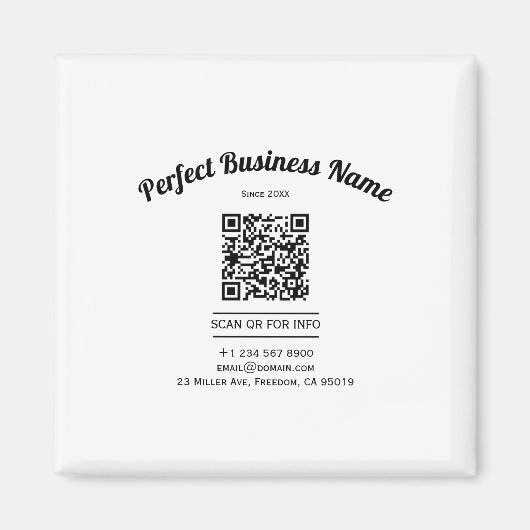 QR-code minimalistisch zwart en wit eenvoudig held Magneet (Voorkant)