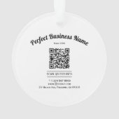 QR-code minimalistisch zwart en wit eenvoudig held Ornament (achterkant)