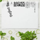 QR-code minimalistisch zwart en wit eenvoudig held Theedoek (Gevouwen)