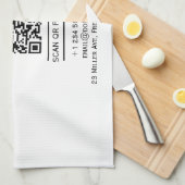 QR-code minimalistisch zwart en wit eenvoudig held Theedoek (Quarter Fold)