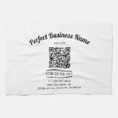 QR-code minimalistisch zwart en wit eenvoudig held Theedoek (Horizontaal)