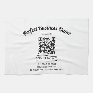 QR-code minimalistisch zwart en wit eenvoudig held Theedoek