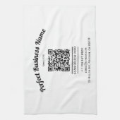 QR-code minimalistisch zwart en wit eenvoudig held Theedoek (Verticaal)