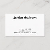 QR-code minimalistisch zwart en wit eenvoudig held Visitekaartje (Achterkant)