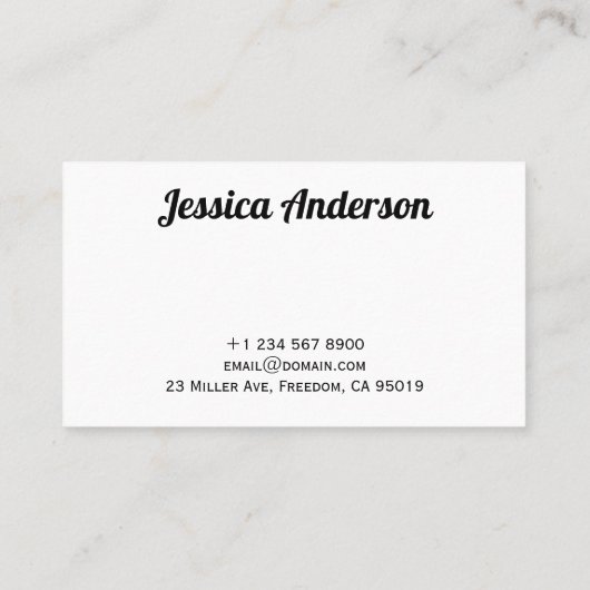 QR-code minimalistisch zwart en wit eenvoudig held Visitekaartje (Achterkant)