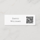 QR-code Minimalistisch zwart-wit modern Mini Visitekaartje (Voorkant)