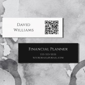 QR-code Minimalistisch zwart-wit modern Mini Visitekaartje