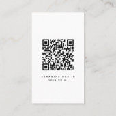 QR-code minimalistisch zwart-wit Visitekaartje (Achterkant)