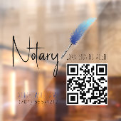 QR-code Minimalistische Blauwe & Witte Notaris Raamsticker (Vel 2)