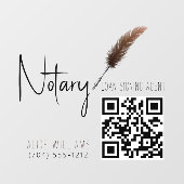 QR-code Minimalistische bruine en witte notaris Raamsticker (Vel)