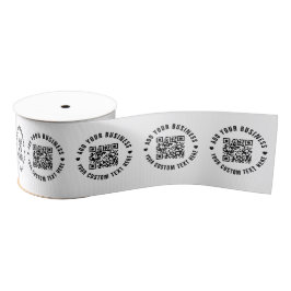 QR-code | Minimalistische eenvoudige zakelijke sca Grosgrain Lint