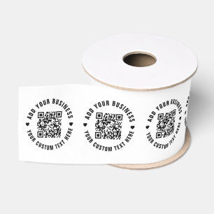 QR-code   Minimalistische eenvoudige zakelijke sca Grosgrain Lint