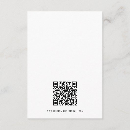💍QR code Minimalistische Elegante bruiloft Informatiekaartje (Achterkant)