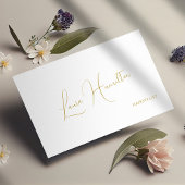 QR-code minimalistische elegante naam gouden scrip Visitekaartje