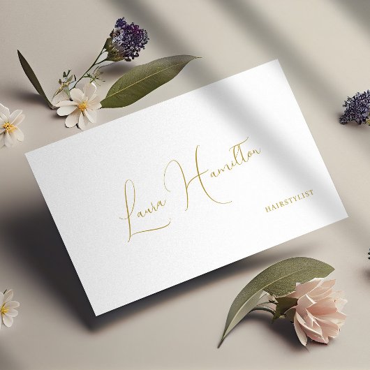 QR-code minimalistische elegante naam gouden scrip Visitekaartje