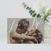 Qr Code Minimalistische Horizontale Trouwfoto Save The Date (Staand voorkant)