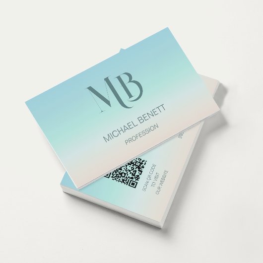 QR-code | Minimalistische initiële kustlijn Visitekaartje