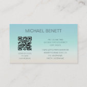 QR-code | Minimalistische initiële kustlijn Visitekaartje (Achterkant)