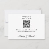 QR Code Minimalistische Klassieke Zwart Witte RSVP Kaartje (Voorkant)