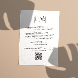 QR-code minimalistische met de hand beletterde tro Informatiekaartje