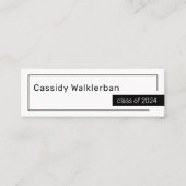 QR-code minimalistische naam van het Afstuderen Af Contactkaartje (Voorkant)