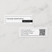 QR-code minimalistische naam van het Afstuderen Af Contactkaartje (Voorkant / Achterkant)