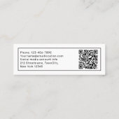 QR-code minimalistische naam van het Afstuderen Af Contactkaartje (Achterkant)
