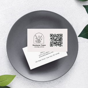 QR-code Minimalistische reinigingsdiensten Aangepa Visitekaartje