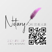 QR-code Minimalistische Roze & Witte Notaris Raamsticker (Vel)