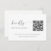 QR Code Minimalistische RSVP Bruiloft Website Informatiekaartje (Voorkant / Achterkant)