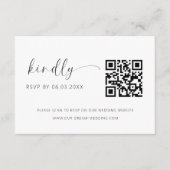 QR Code Minimalistische RSVP Bruiloft Website Informatiekaartje (Voorkant)