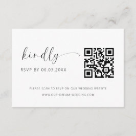 QR Code Minimalistische RSVP Bruiloft Website Informatiekaartje