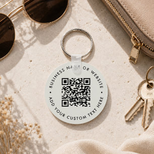QR Code Minimalistische schone eenvoudige grijze Sleutelhanger
