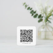 QR-code Minimalistische sociale media eenvoudig ma Vierkante Visitekaartje (Staand voorkant)