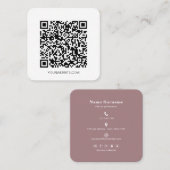 QR-code Minimalistische sociale media eenvoudige S Vierkante Visitekaartje (Voorkant / Achterkant)